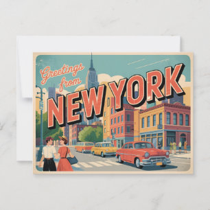 Carte Postale Vintage New York Salutation de
