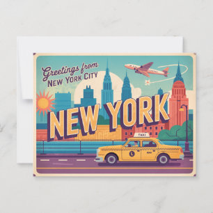 Carte Postale Vintage New York Salutation de