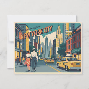 Carte Postale Vintage New York Salutation de