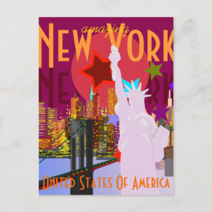 Carte Postale Vintage New York Travel