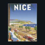 Carte Postale Vintage Nice, France -<br><div class="desc">Nice est la cinquième ville la plus peuplée de France, après Paris, Marseille, Lyon et Toulouse. Située sur la côte sud-est de la France sur la mer Méditerranée, Nice est la deuxième ville française sur la côte méditerranéenne après Marseille. La ville s'appelle Nice la Belle, ce qui signifie Nice la...</div>