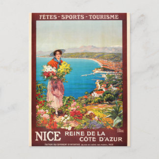 Carte Postale Vintage Nice Reine Côte d'Azur
