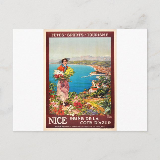 Carte Postale Vintage Nice Reine Côte d'Azur (Devant)