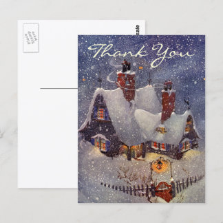 Carte Postale Vintage Noël Merci