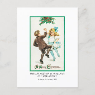 Carte Postale Vintage Noël Vacances Élégant Art Rétro