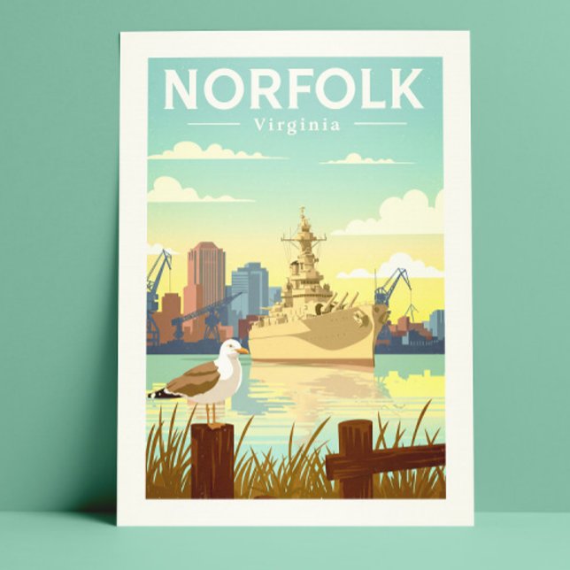 Carte Postale Vintage Norfolk Virginie (Créateur téléchargé)