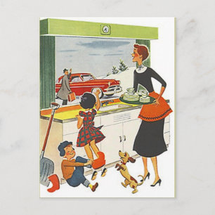 Carte Postale Vintage Nouveau Home Travail Déplacé