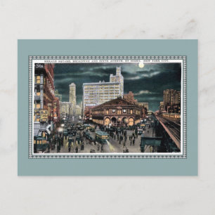 Carte Postale Vintage occupé Herald Sq, Broadway et 6e NYC
