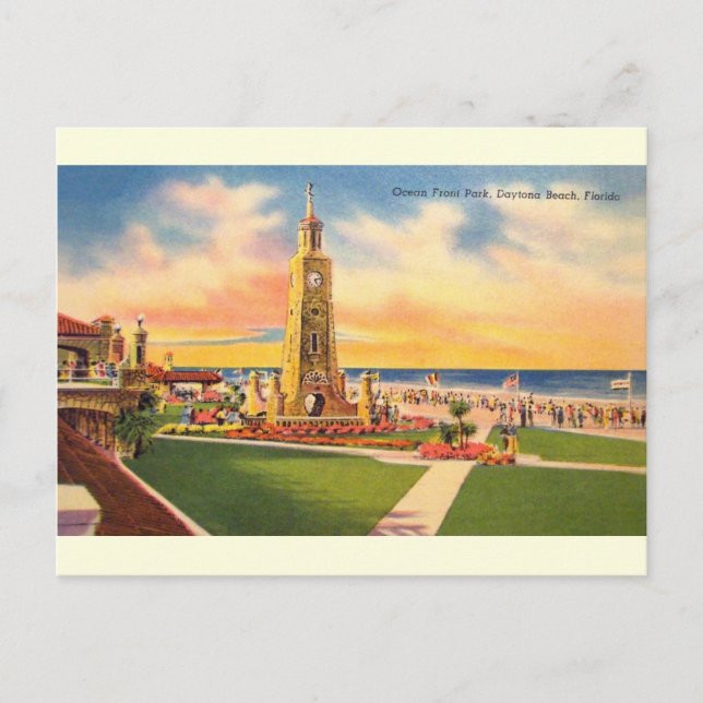 Carte postale vintage Ocean Front Park Daytona Bea (Devant)