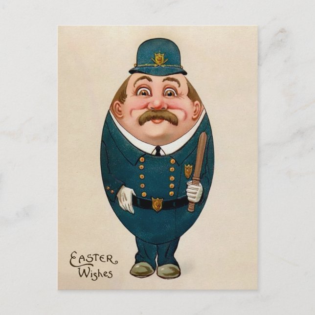 Carte postale vintage Oeuf Cop Pâques (Devant)
