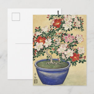 Carte Postale Vintage Ohara Koson Azalée dans un pot bleu Art