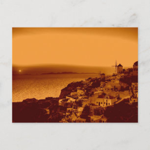 Carte postale vintage Oia Sunset Santorin Grèce