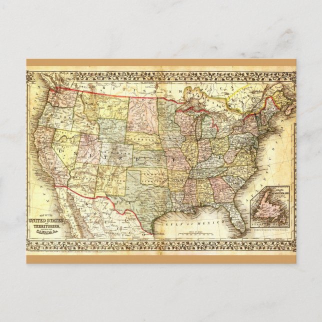 Carte Postale Vintage Old États-Unis États-Unis (Devant)