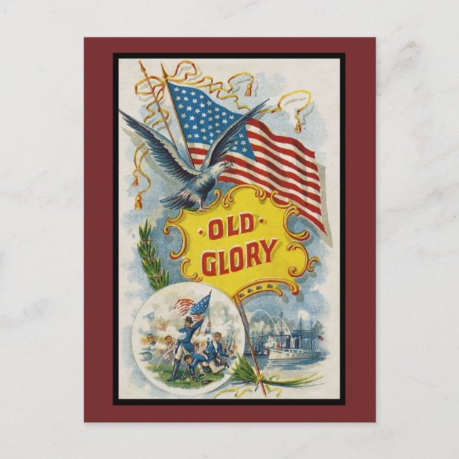 Carte Postale Vintage Old Glory Amérique  (Devant)