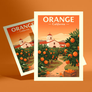 Carte Postale Vintage Orange Californie