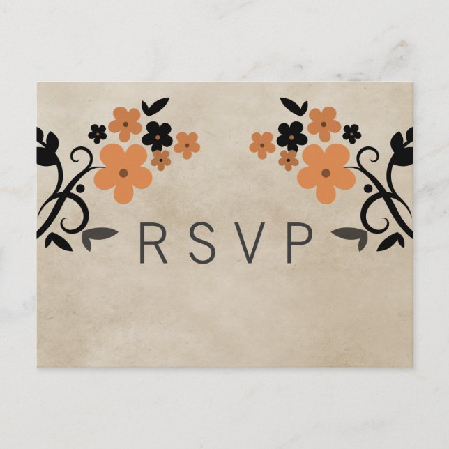 Carte postale Vintage orange RSVP (Devant)