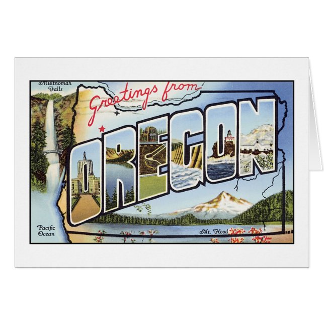Carte postale vintage Oregon (Devant horizontal)