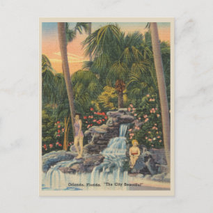 Carte Postale Vintage Orlando Florida City Belle cascade