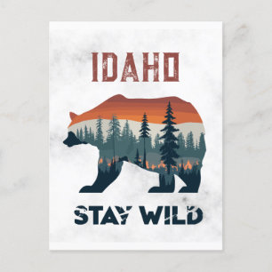 Carte Postale Vintage Ours de l'Idaho Séjour Wild Travel