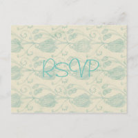 Vintage Paisley Faire-part de mariage RSVP avec ph