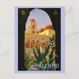 Carte Postale Vintage Palerme Italie Retro Voyage italien