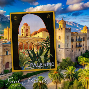 Carte Postale Vintage Palerme Italie Voyage