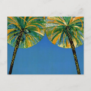 Carte postale vintage Palm Trees Cote D'Azur Trave