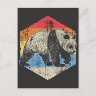 Carte Postale Vintage Panda Art Zoo Bien-être animal