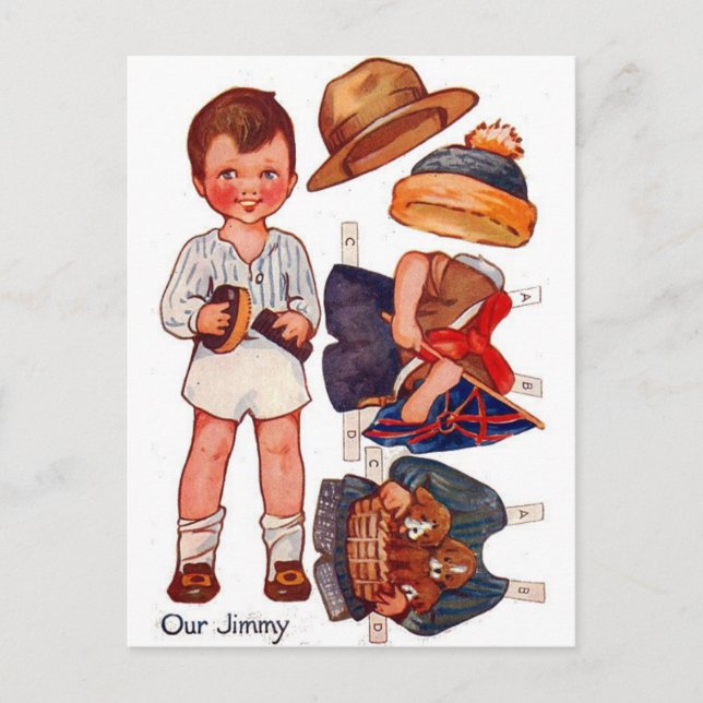 Carte postale vintage Paperdoll Little Boy Jimmy (Devant)