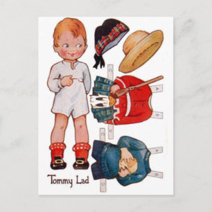 Carte postale vintage Paperdoll Little Boy Tommy