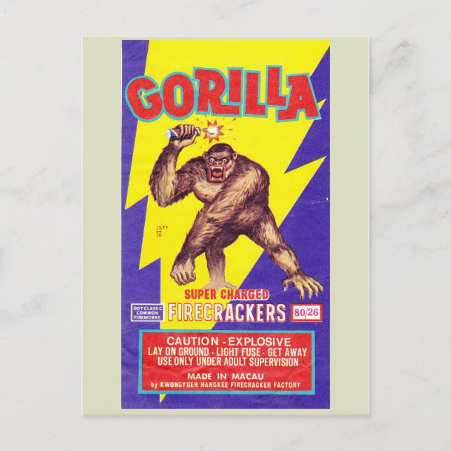 Carte postale vintage Paquet Firecracker (Devant)