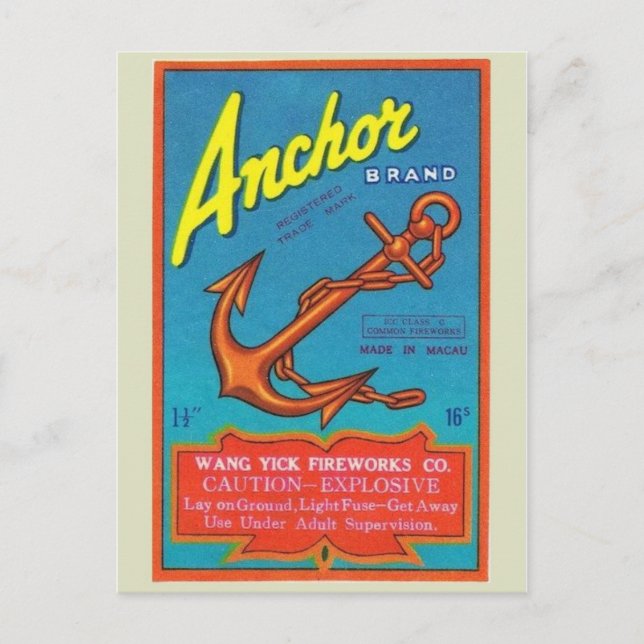 Carte postale vintage Paquet Firecracker (Devant)