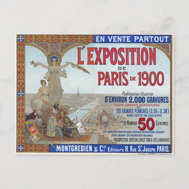 Carte Postale Vintage Paris France France Tourisme Publicité (Devant)