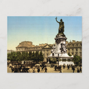 Carte Postale Vintage Paris France, Place de la République
