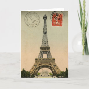 Carte postale vintage Paris Tour Eiffel
