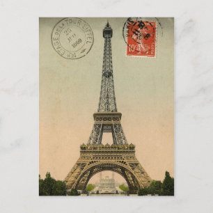 Carte postale vintage Paris Tour Eiffel