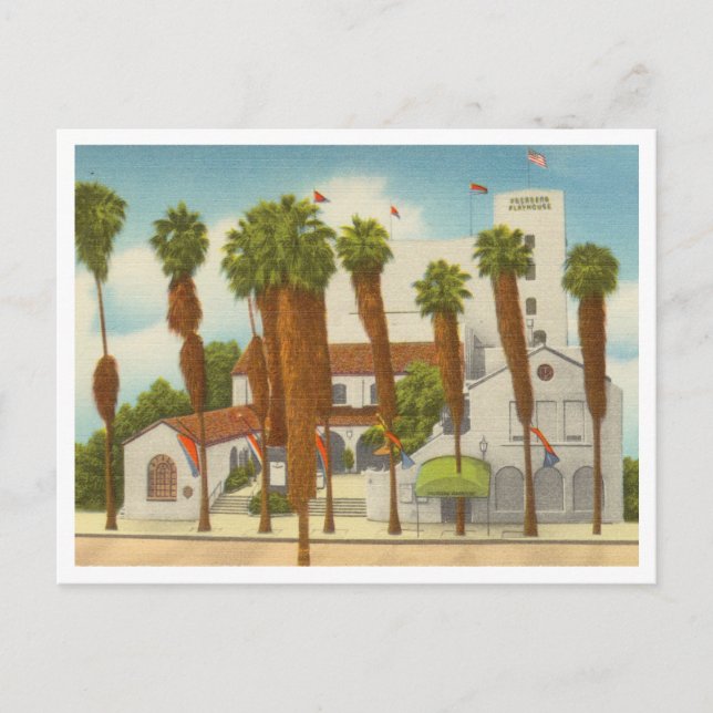 Carte Postale Vintage Pasadena Playhouse Californie 1940 (Devant)