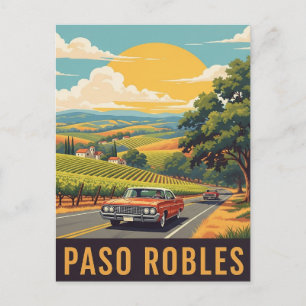 Carte Postale Vintage Paso Robles Californie Côte Centrale