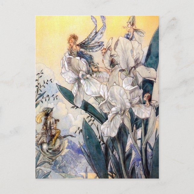 Carte Postale Vintage Pastel Blue Faires (Devant)