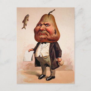 Carte postale vintage Pear Head Guy