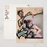 Carte postale Vintage Péché Mortel Avarice 