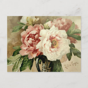 Carte Postale Vintage Peonies