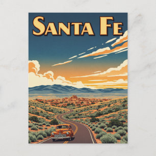 Carte Postale Vintage Père Noël Fe New Mexico Travel