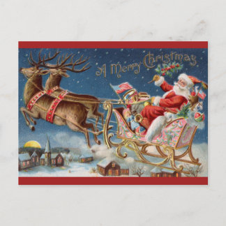 Carte Postale Vintage Père Noël Joyeux Noël