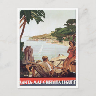 Carte Postale Vintage Père Noël Margherita Ligure