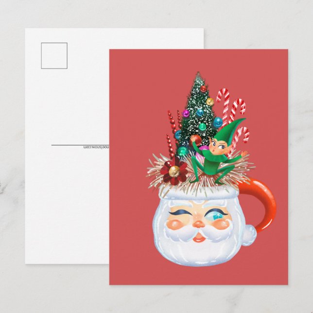 Carte Postale Vintage Père Noël Mug (Devant / Derrière)