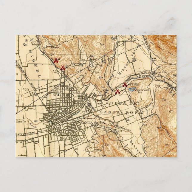 Carte postale vintage Père Noël Rosa CA (Devant)