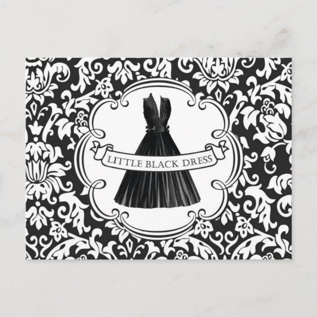Carte postale vintage petite robe noire (Devant)