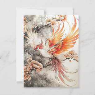Carte postale vintage Phoenix Watercolor Illustrat