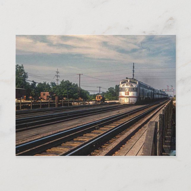 Carte Postale Vintage photo Burlington Route Locomotive (Devant)